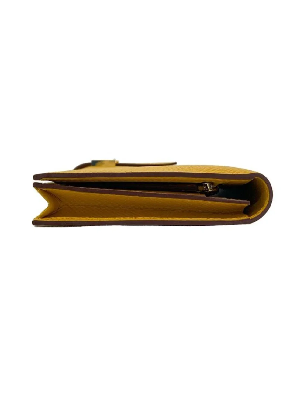 Hermes Wallet Bearn Souffle Joan Ambre Gold Protection